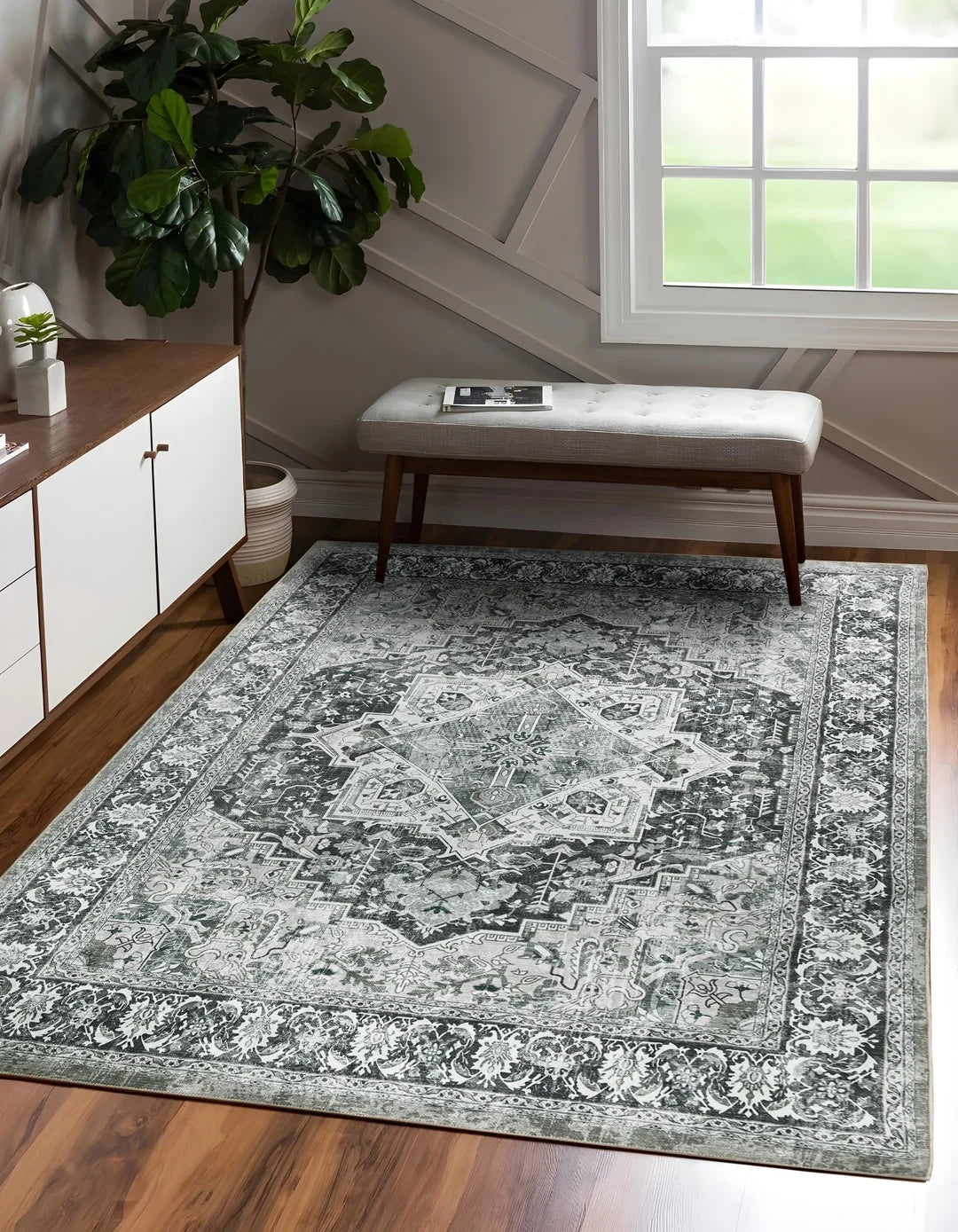 Yamaziot Gray Faded Rug