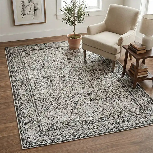 Mocha Filigree Chenille Rug