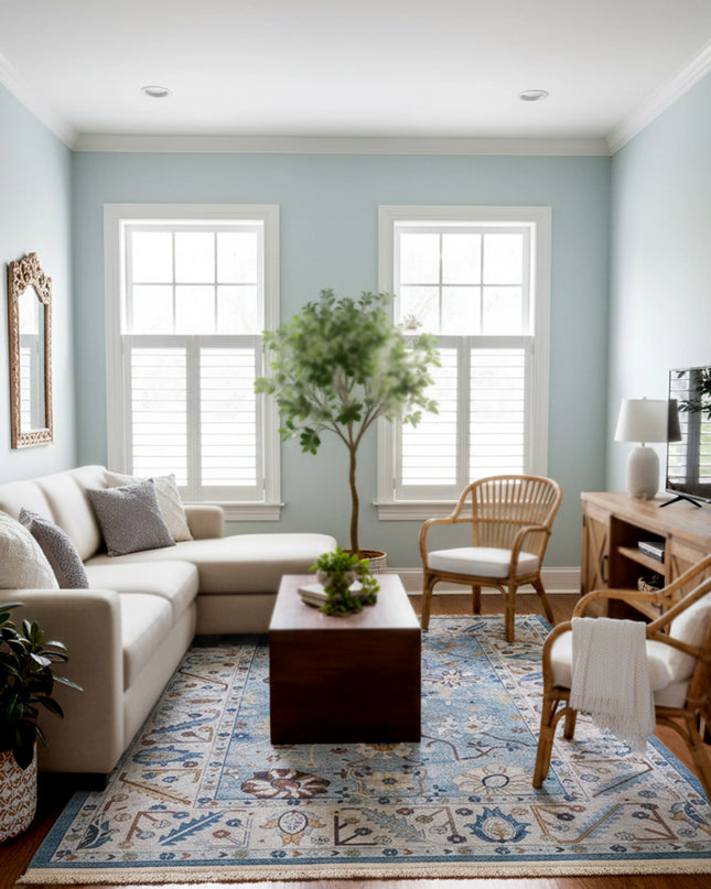 Floral Blue Classic Rug