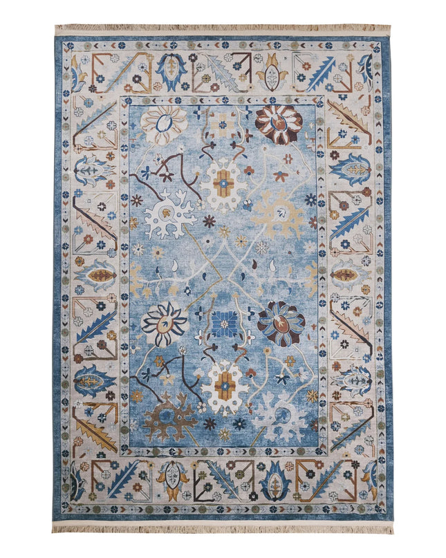 Floral Blue Classic Rug