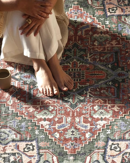 Distressed Persian Heriz Rug